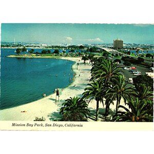 VTG Postcard Mission Bay Park San Diego California Aerial Scenic 1979 Postmarked